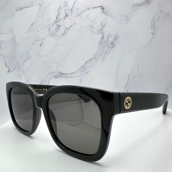 Gucci Black Square Gold GG Logo Made In Italy Authentic Men's Sunglasses - Picture 16 of 16